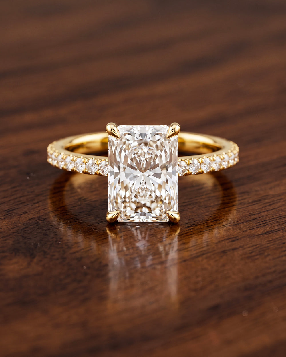 IGI Certified Radiant Cut Lab Grown Diamond Engagement Ring