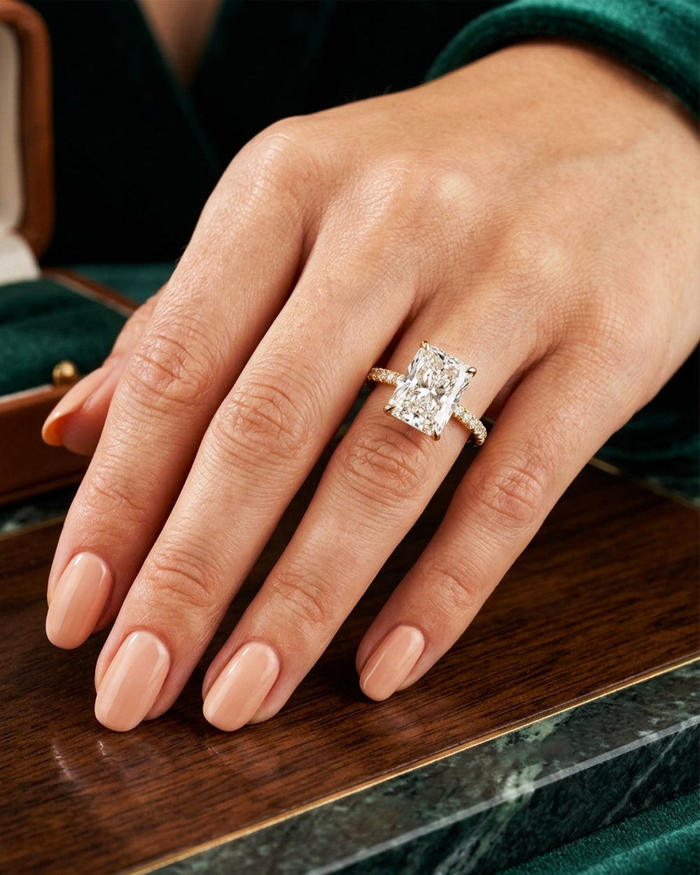 IGI Certified Radiant Cut Lab Grown Diamond Engagement Ring