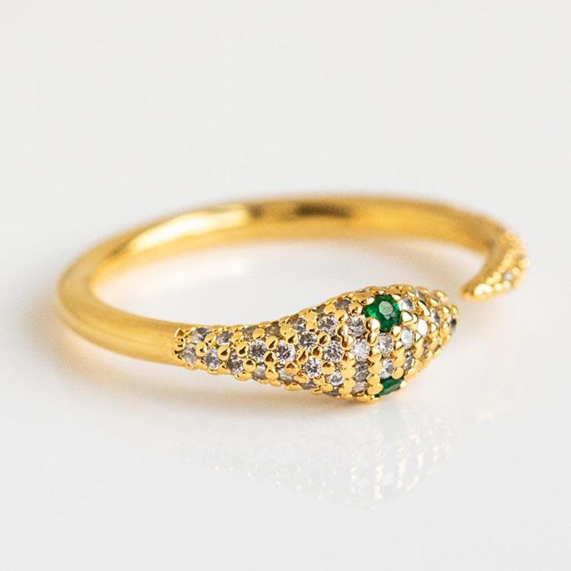 Hypoallergenic Geometric Serpentine Ring