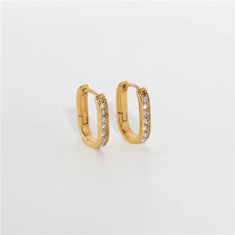 Waterproof Fine Dainty Stainless Steel Hoop Earrings