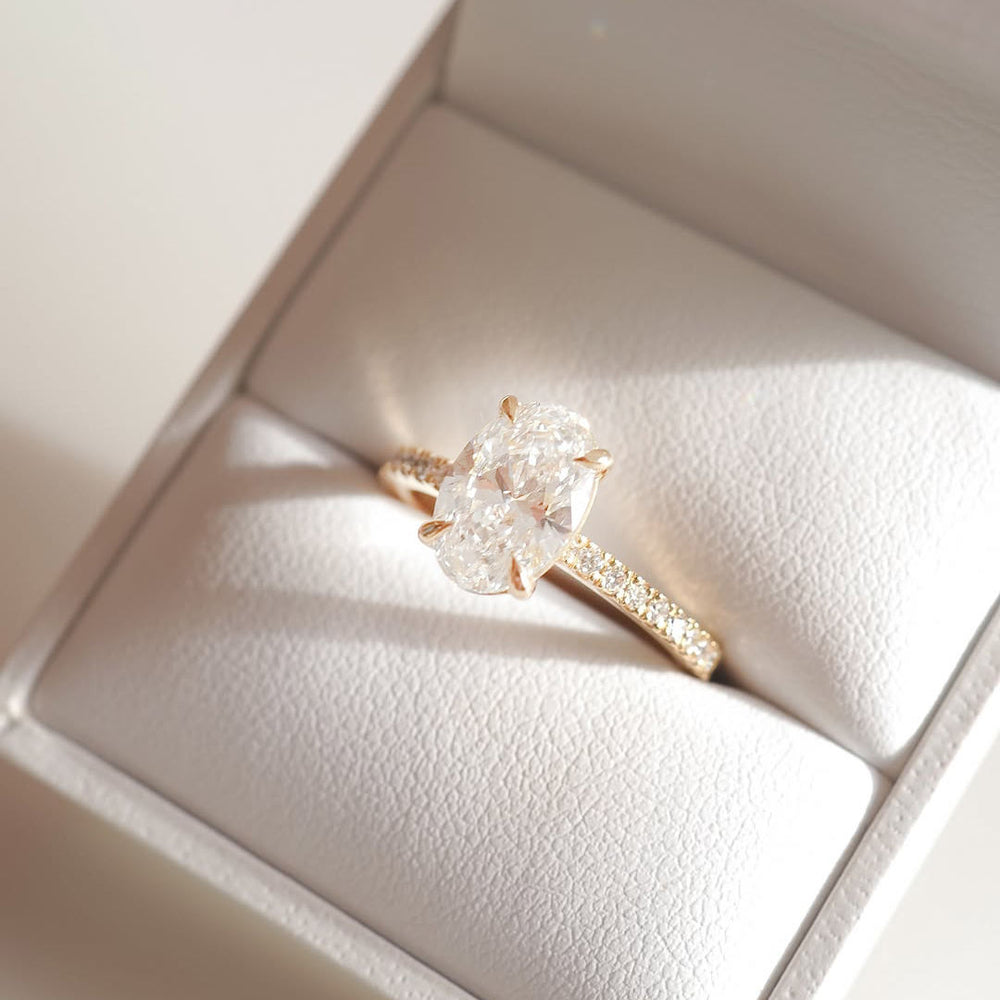 Solid Gold 3CT 5CT Made Created Diamond Engagement Ring Women